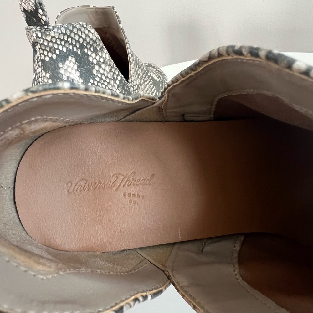 Universal Thread Gray Snakeskin Ankle Booties - image 8